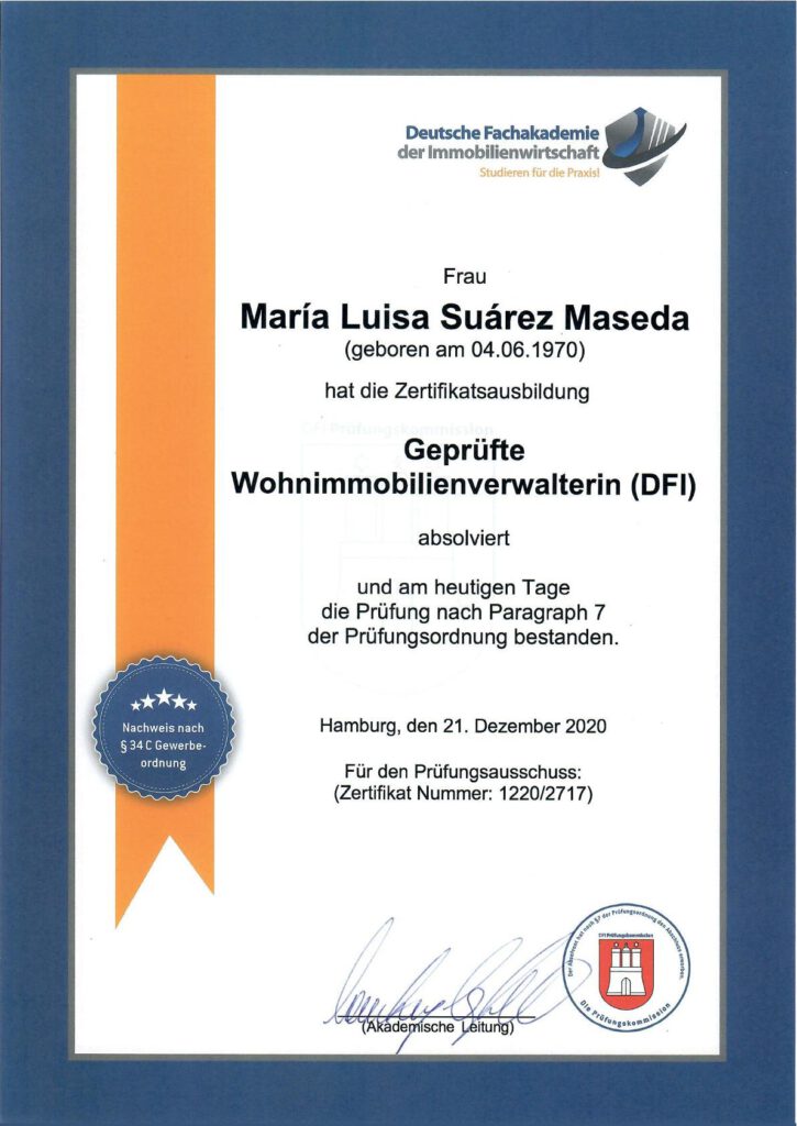 Geprüfte Wohnimmobilienverwalterin (DFI)