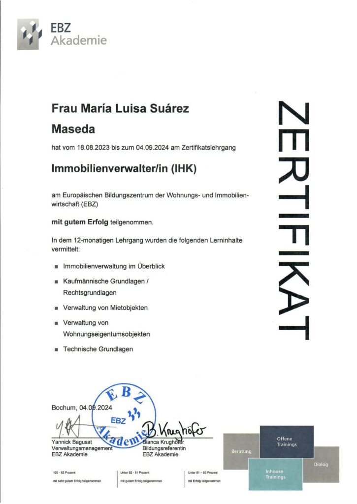 Zertifikat EBZ Akademie